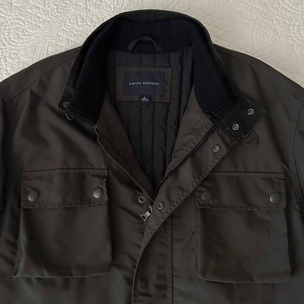 Vintage Y2K Banana Republic Men’s Military Field Jacket Coat Biker Utility Lined